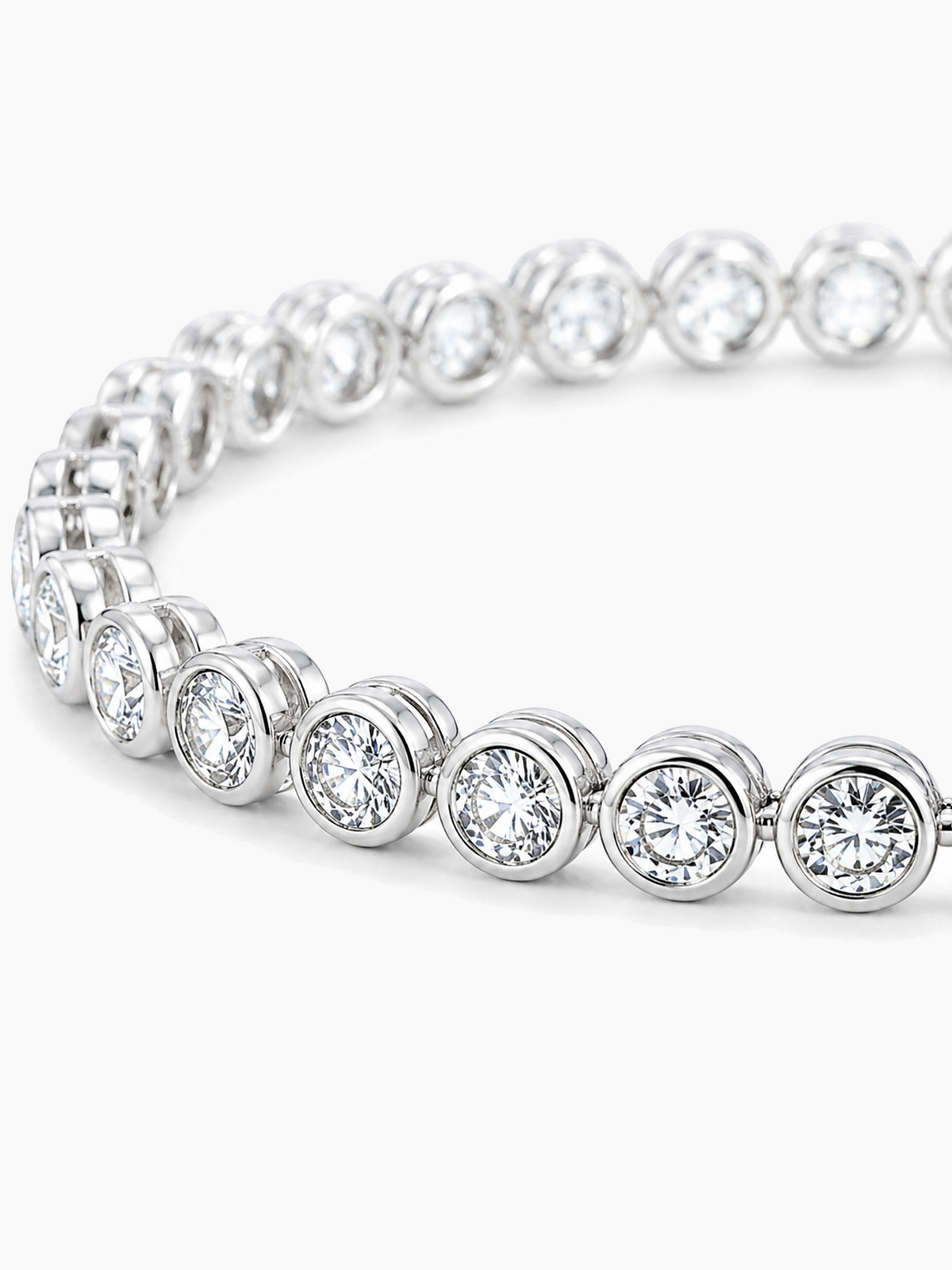 Bezel Tennis Bracelet in Sterling Silver