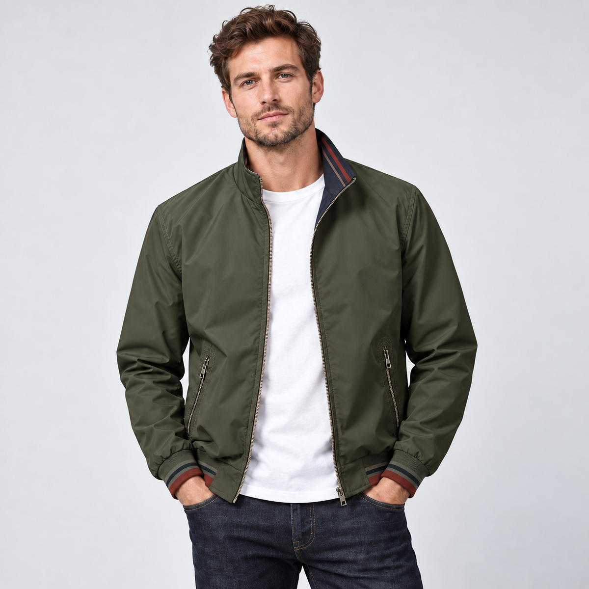 Optew Men's Bomber Jacket – Reversible Zip-Up