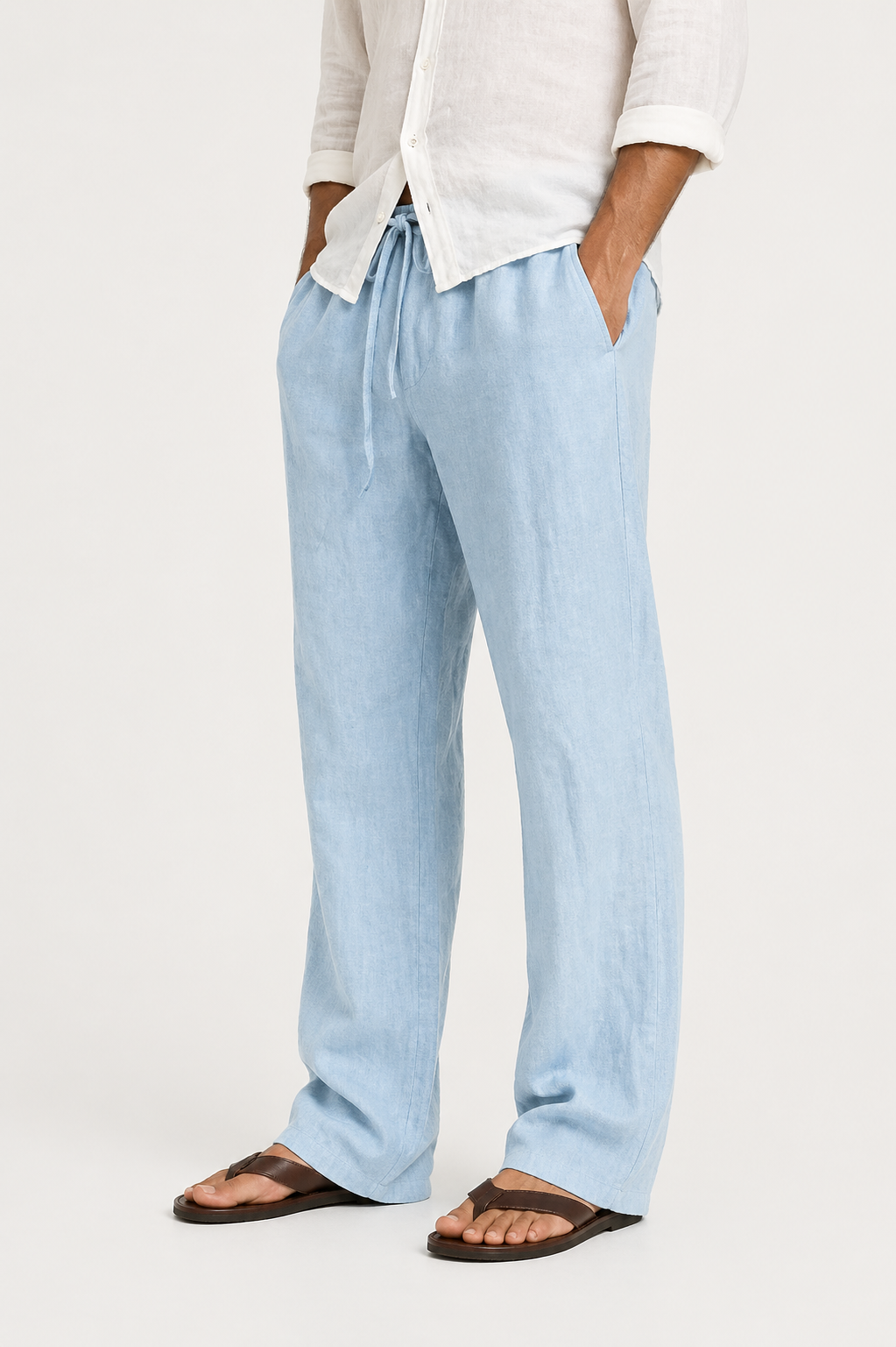 Optew Men’s Linen Style Trousers