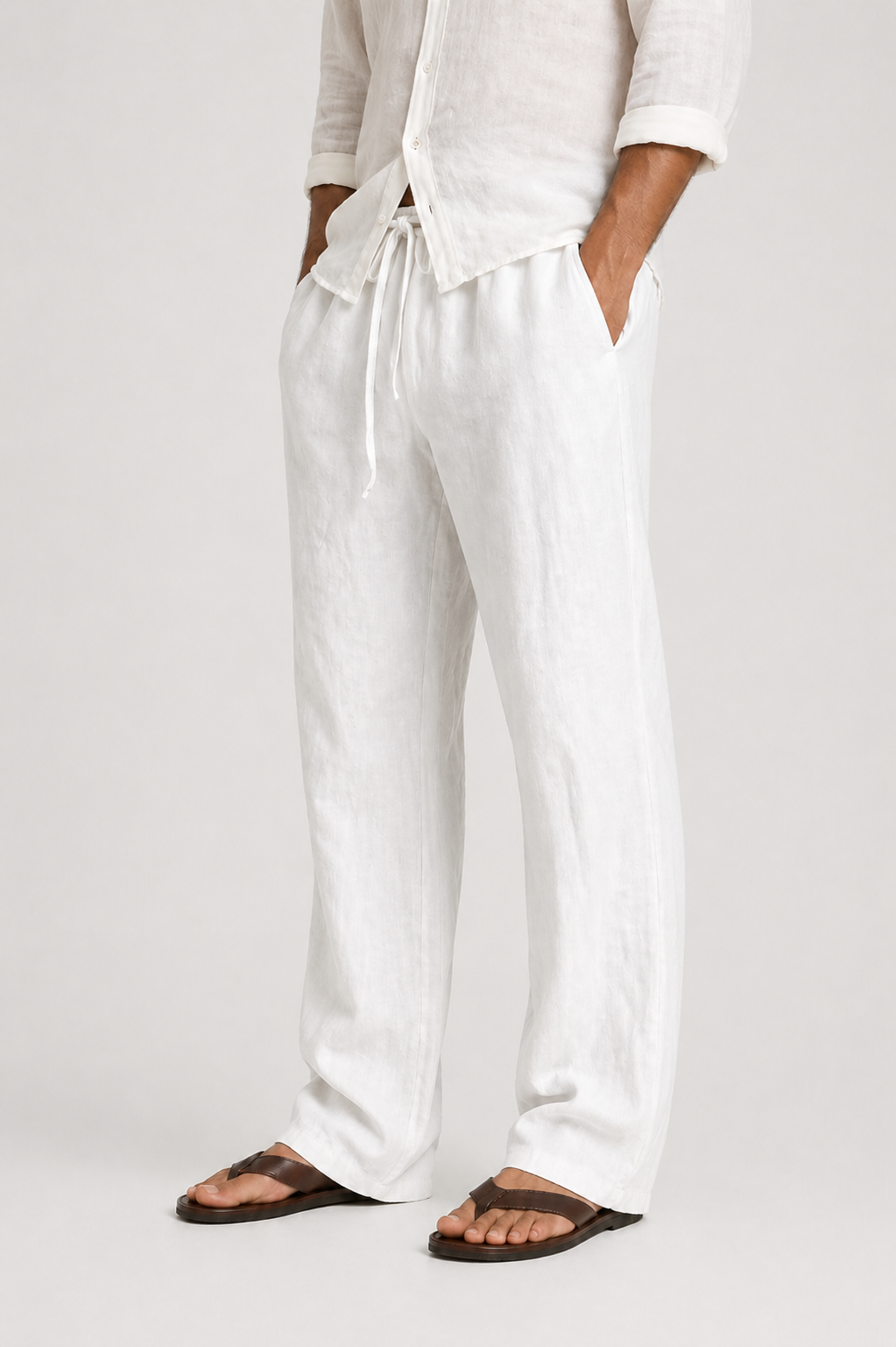 Optew Men’s Linen Style Trousers