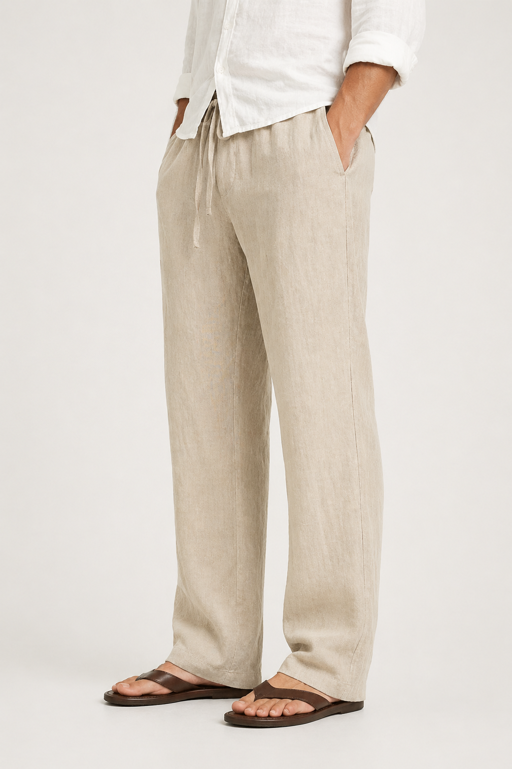Optew Men’s Linen Style Trousers
