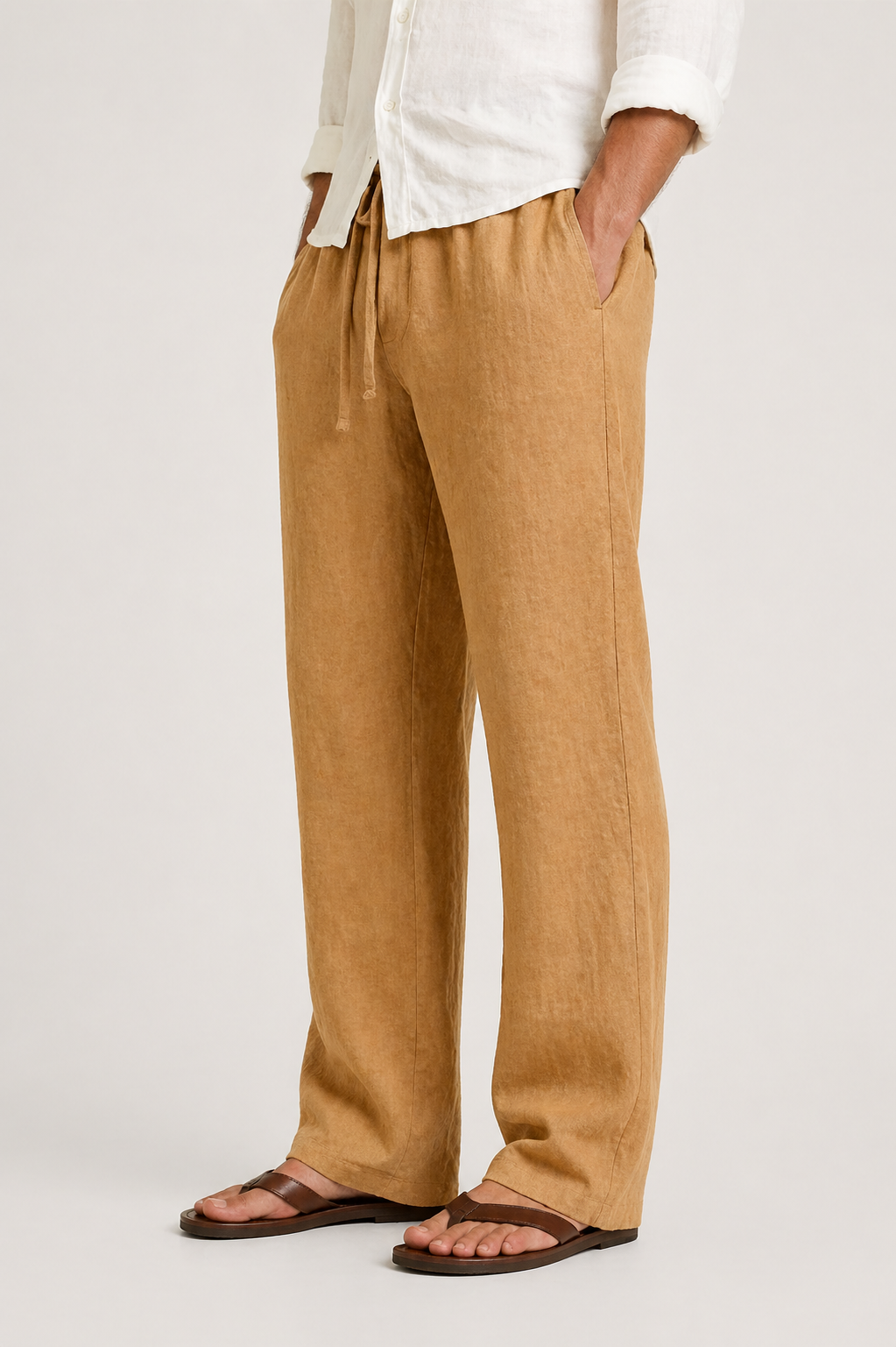 Optew Men’s Linen Style Trousers