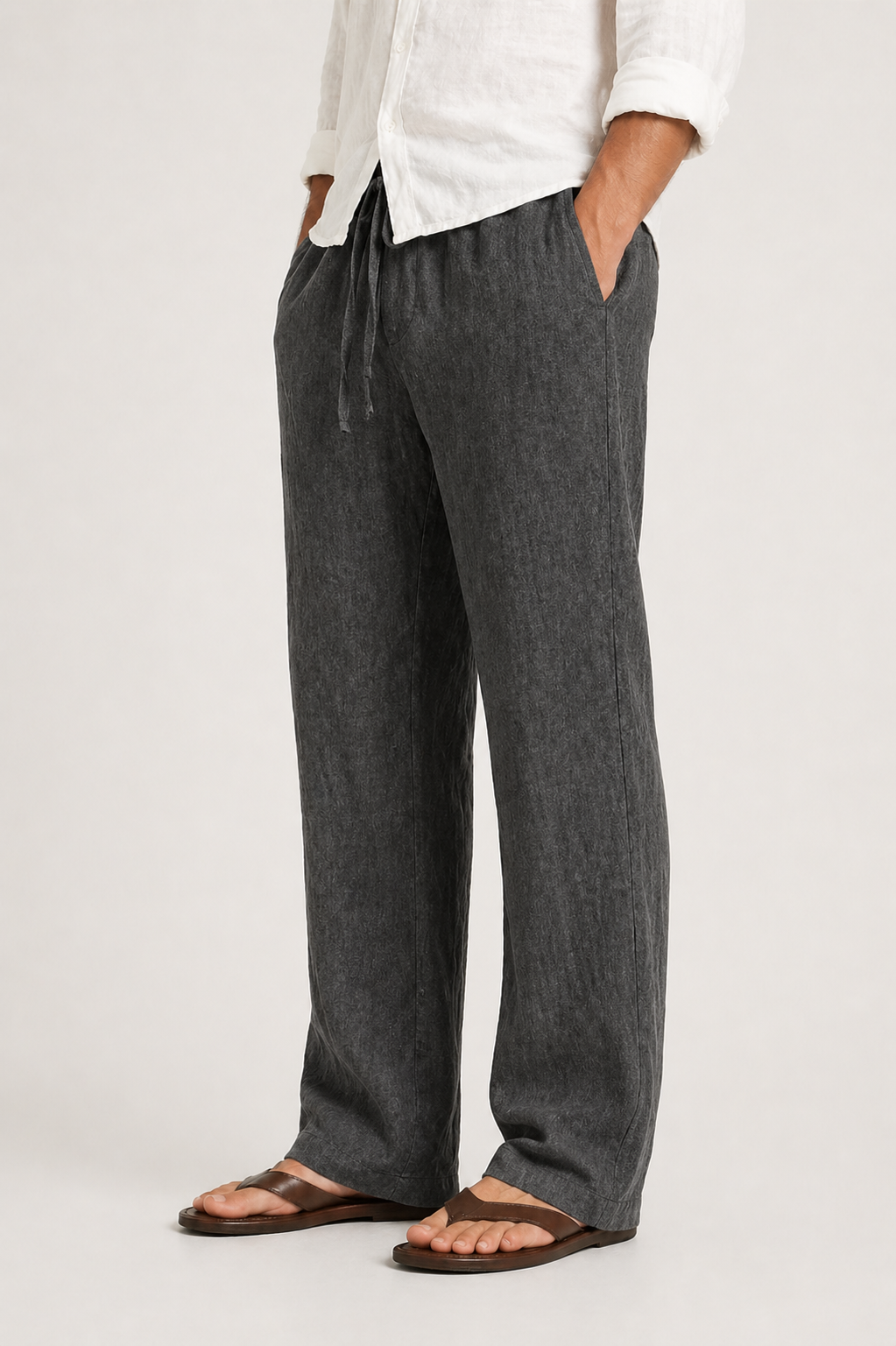 Optew Men’s Linen Style Trousers
