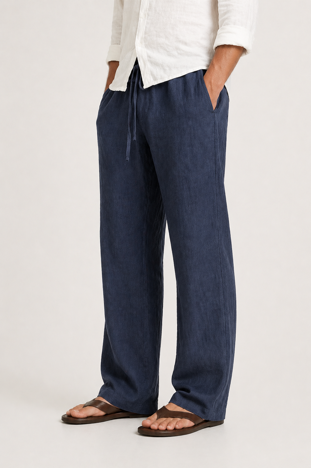Optew Men’s Linen Style Trousers