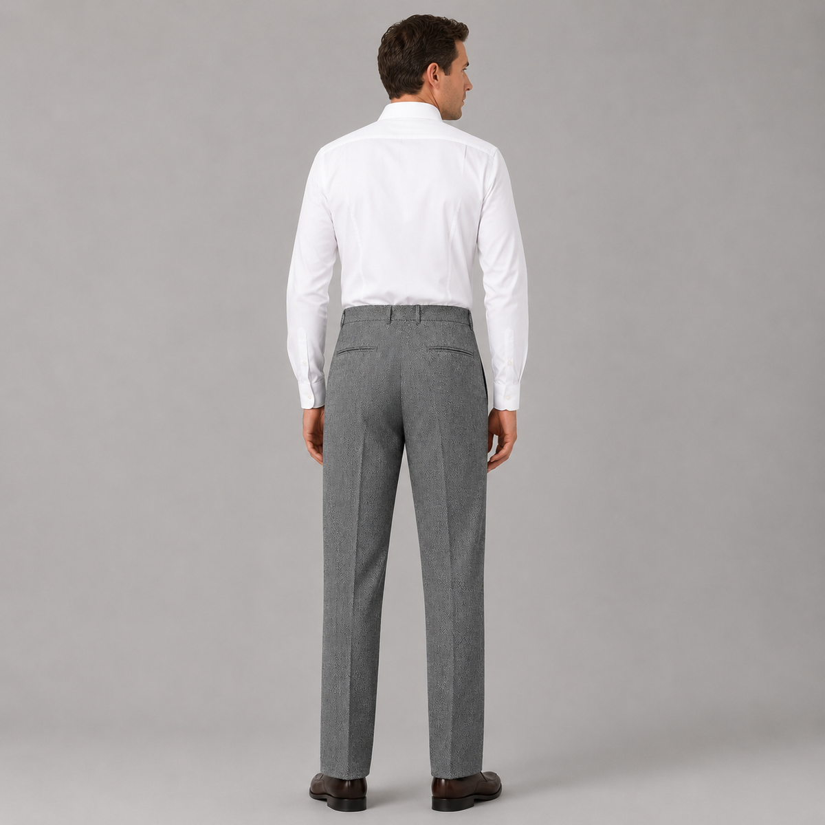 Optew Men's Trousers – Herringbone High-Waist Pleated
