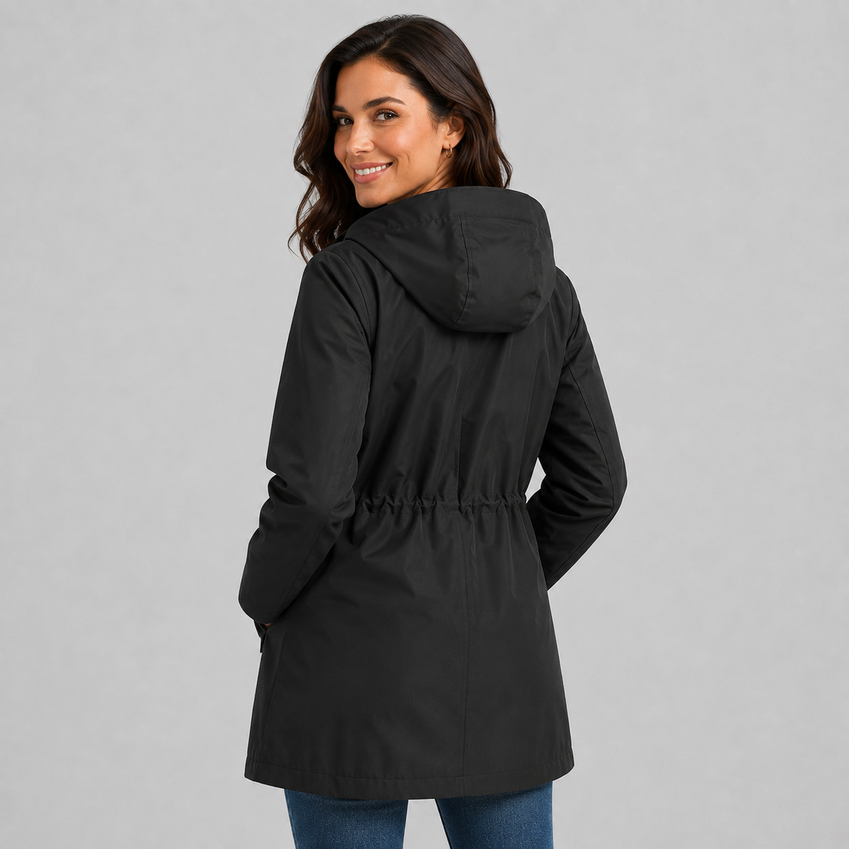 Optew Women's Raincoat – Hooded Check Lined