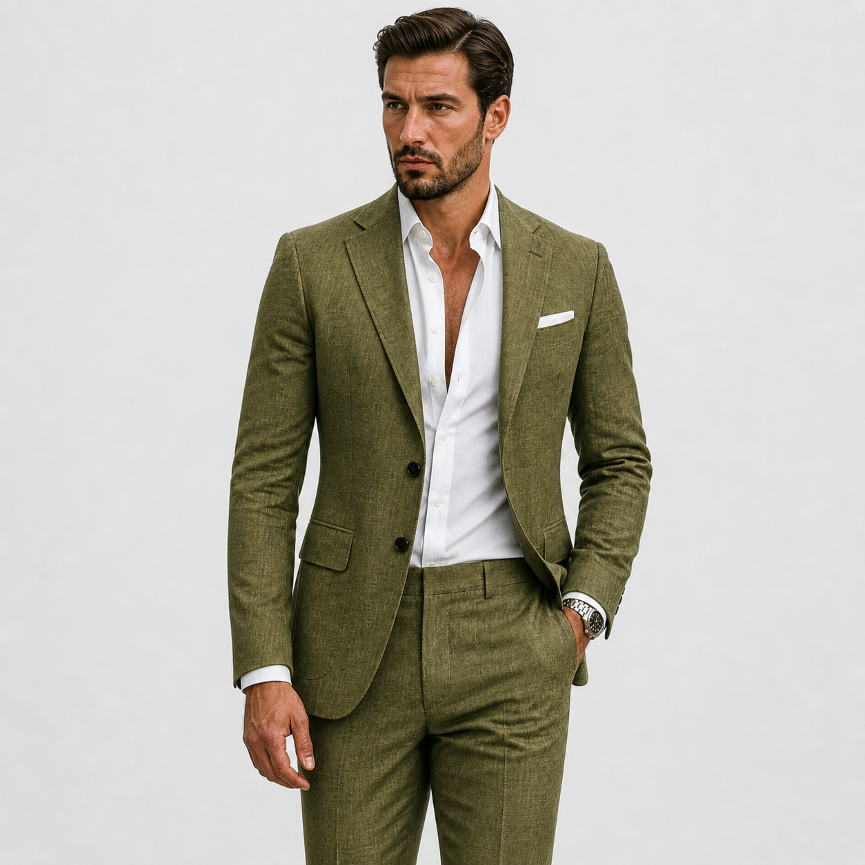 Optew Men’s Linen Suit