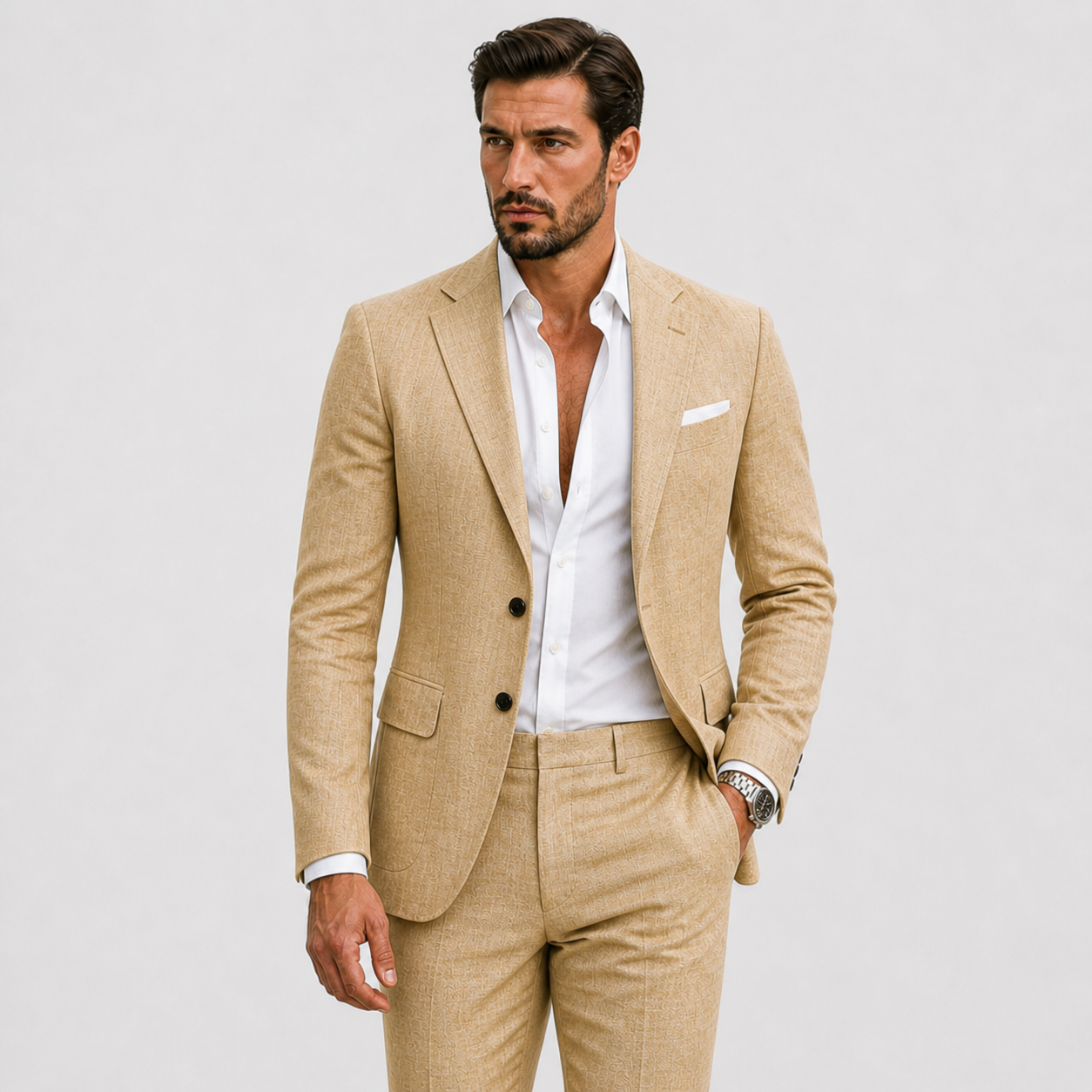 Optew Men’s Linen Suit