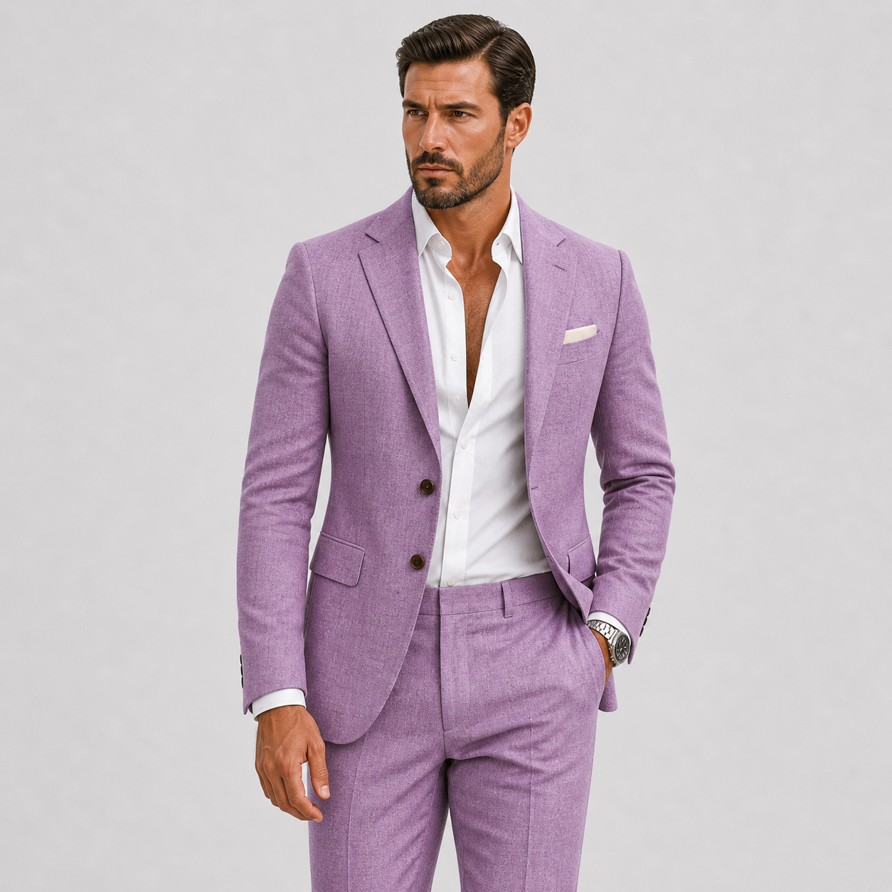 Optew Men’s Linen Suit