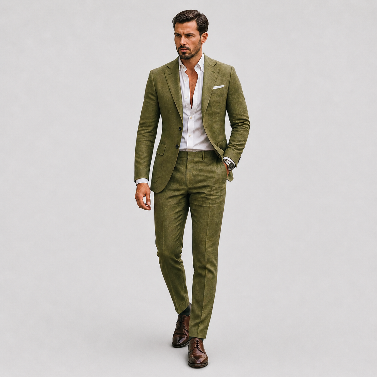 Optew Men’s Linen Suit