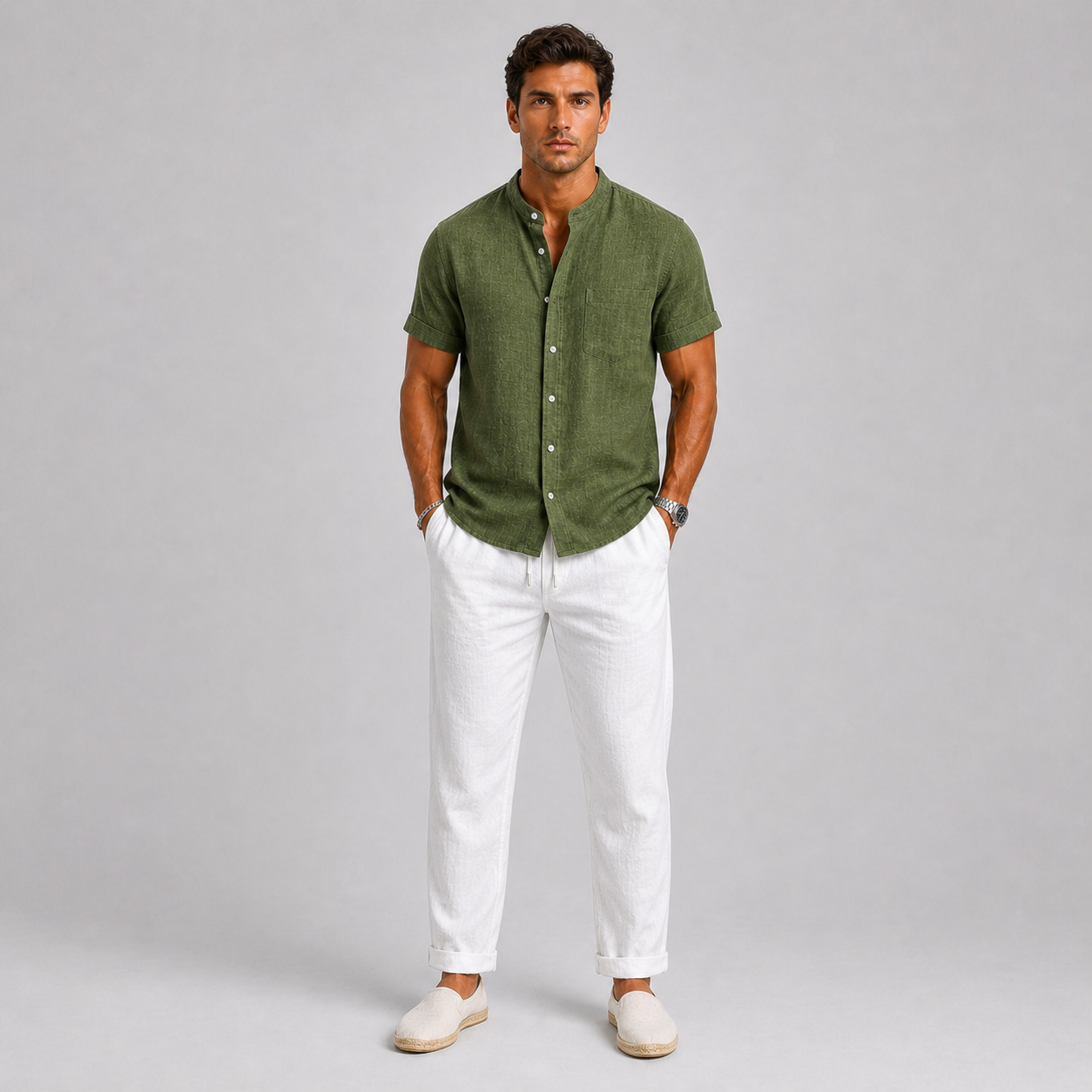 Optew Men’s Linen Set