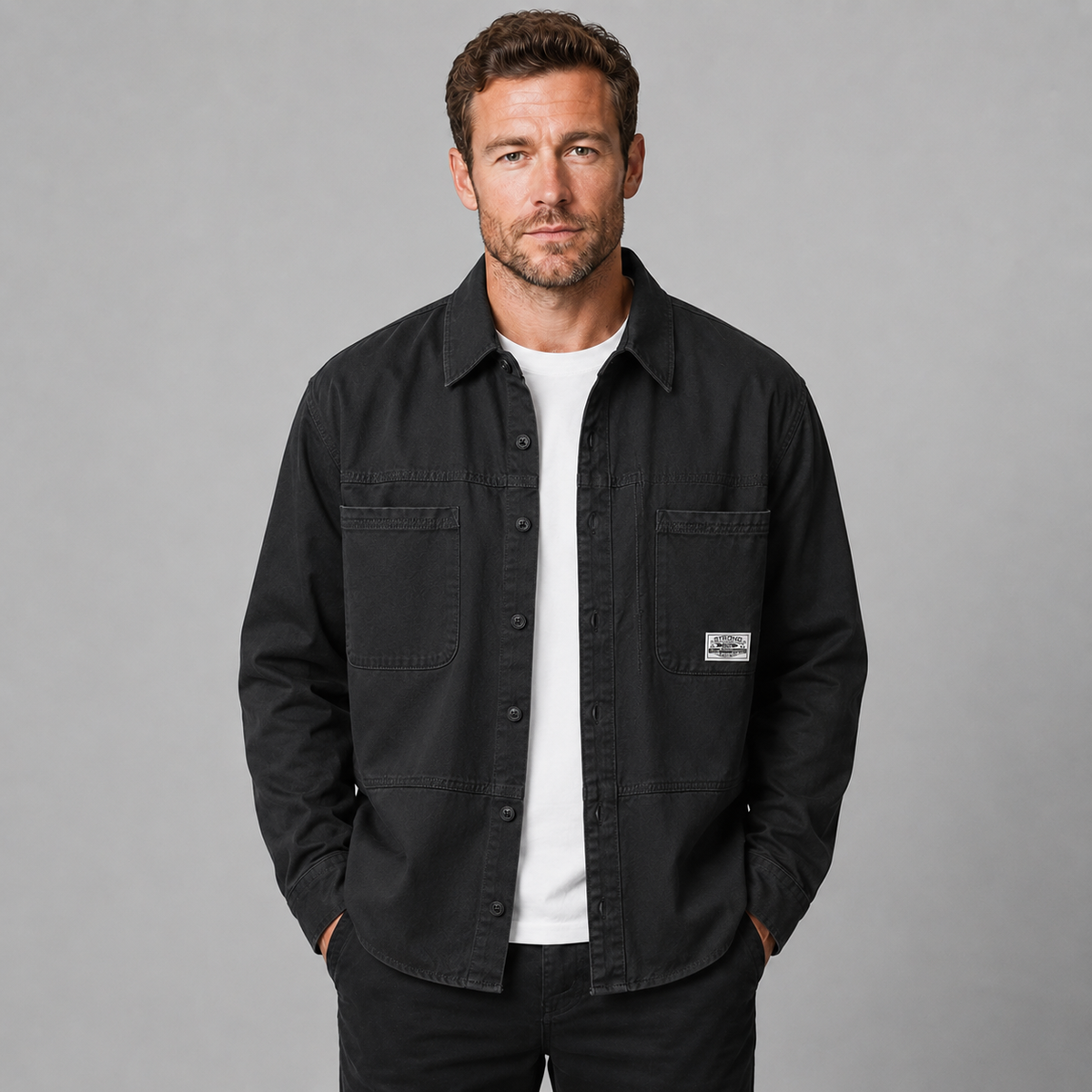 Optew Men's Overshirt – Utility Multi-Pocket Cotton