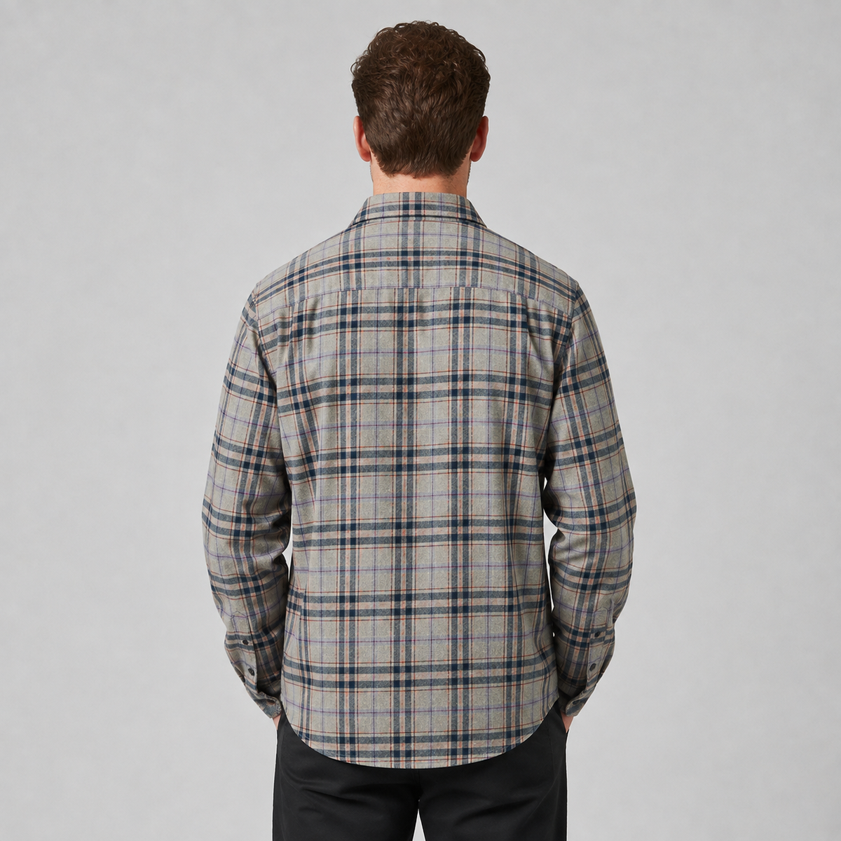 Optew Men's Overshirt – Check Flannel Button-Front