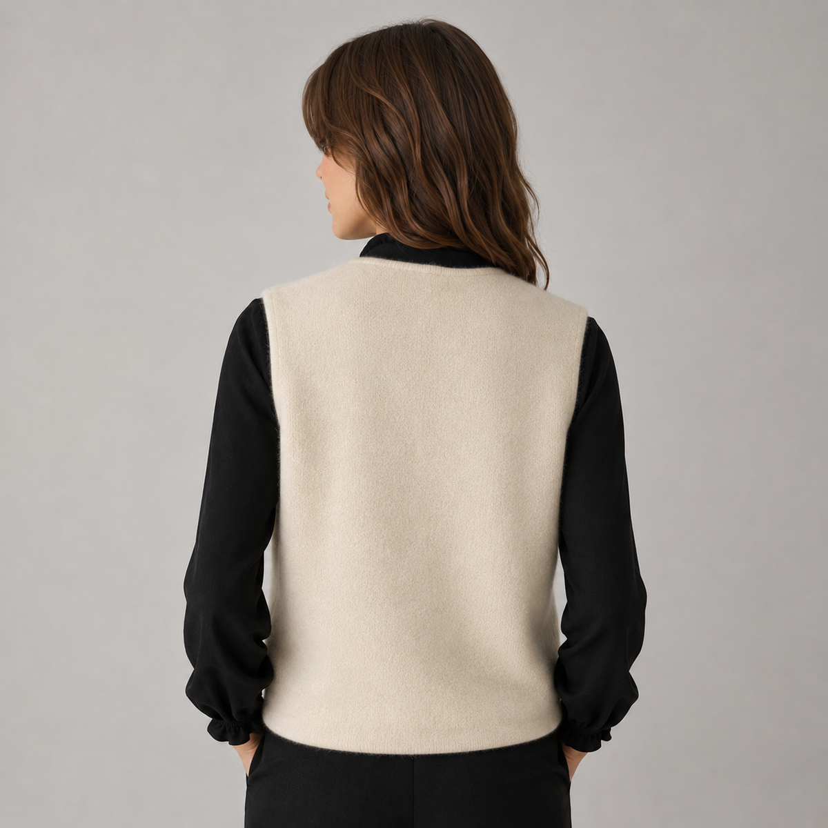 Optew Women's Sweater Vest – Button-Front Round-Neck