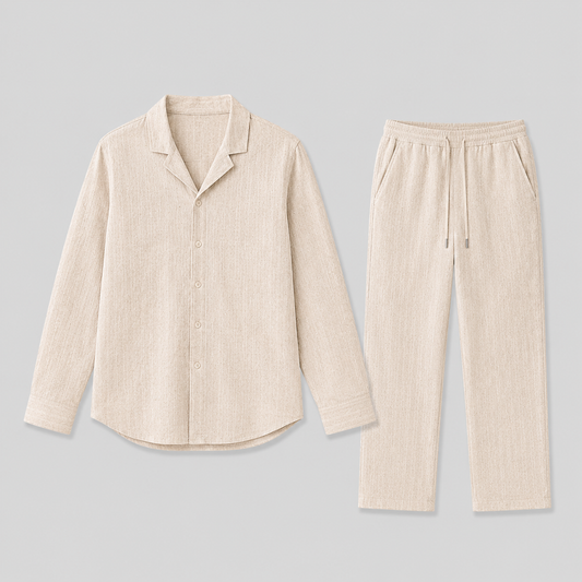 Optew Men’s Linen Two Piece Set
