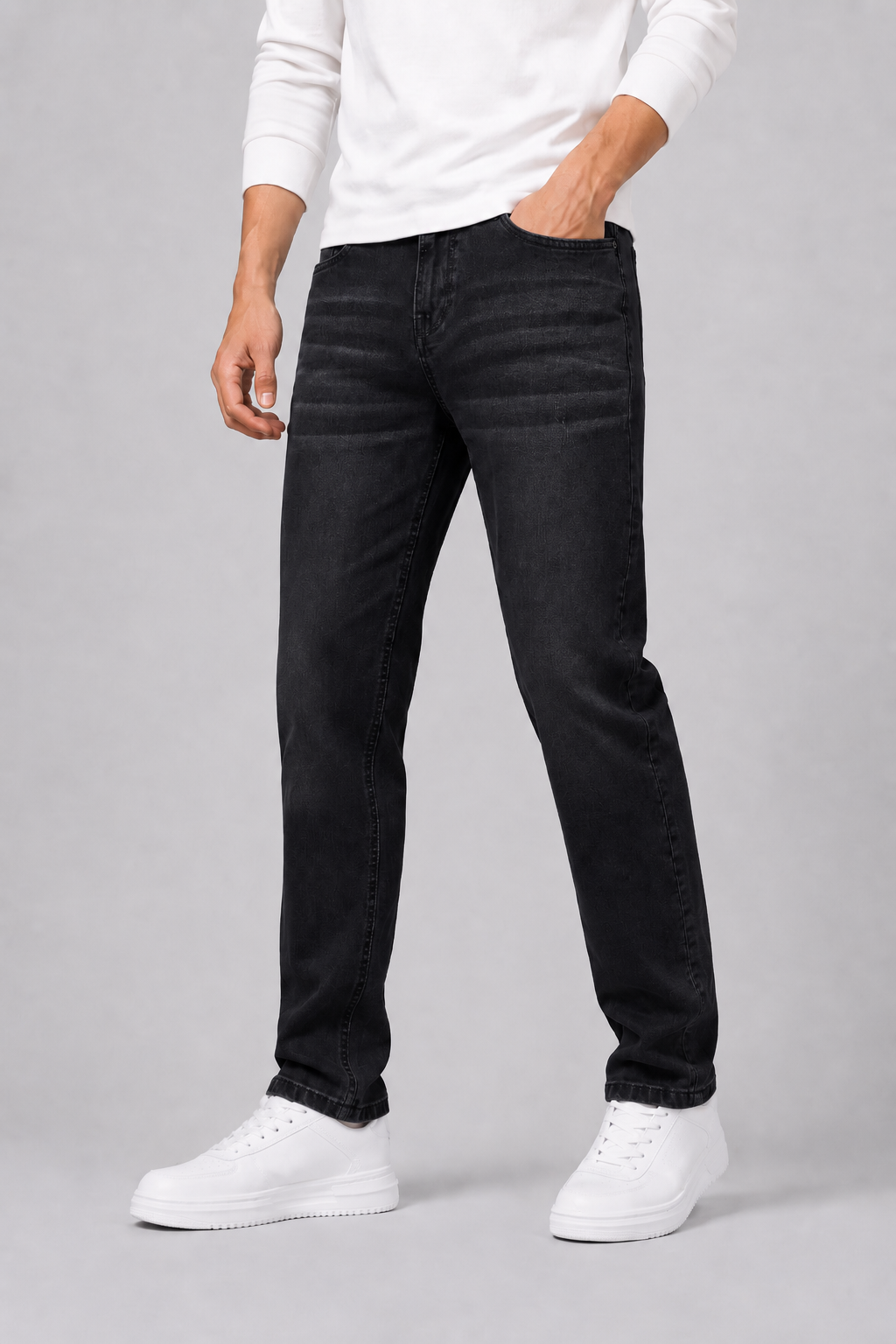 Optew Men’s Classic Straight-Fit Stretch Jeans