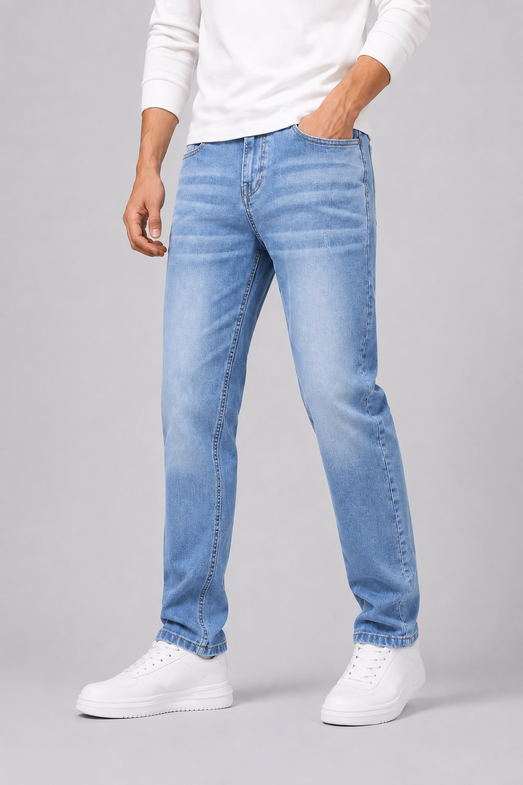 Optew Men’s Classic Straight-Fit Stretch Jeans
