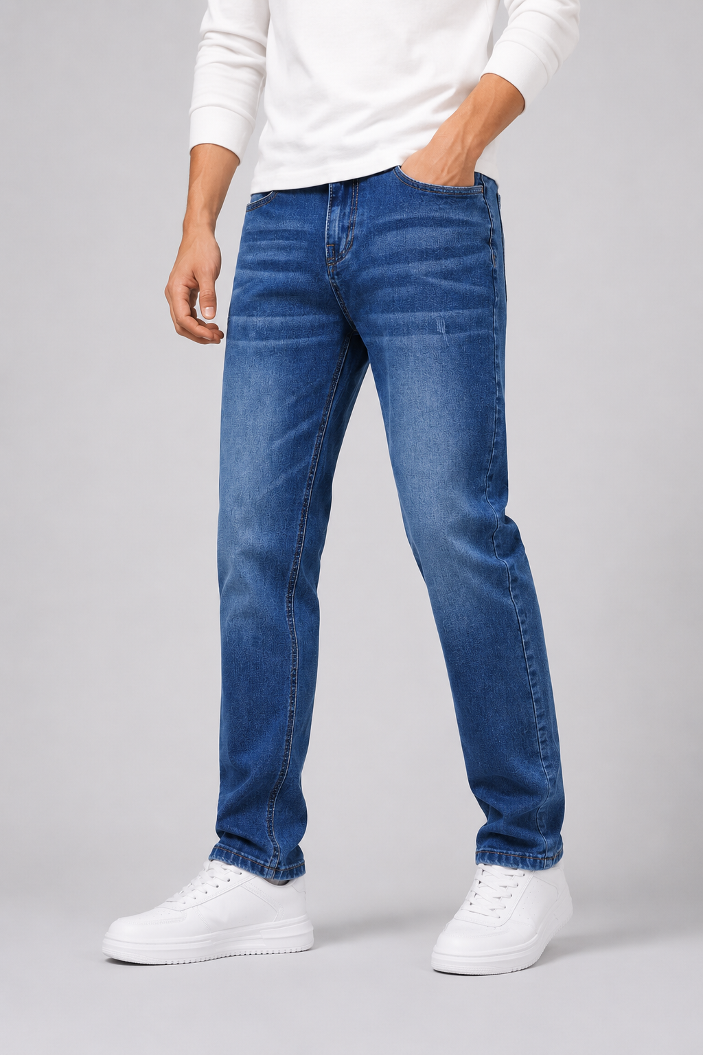 Optew Men’s Classic Straight-Fit Stretch Jeans