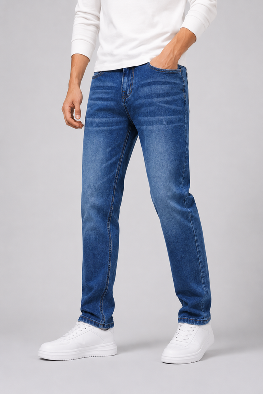 Optew Men’s Classic Straight-Fit Stretch Jeans