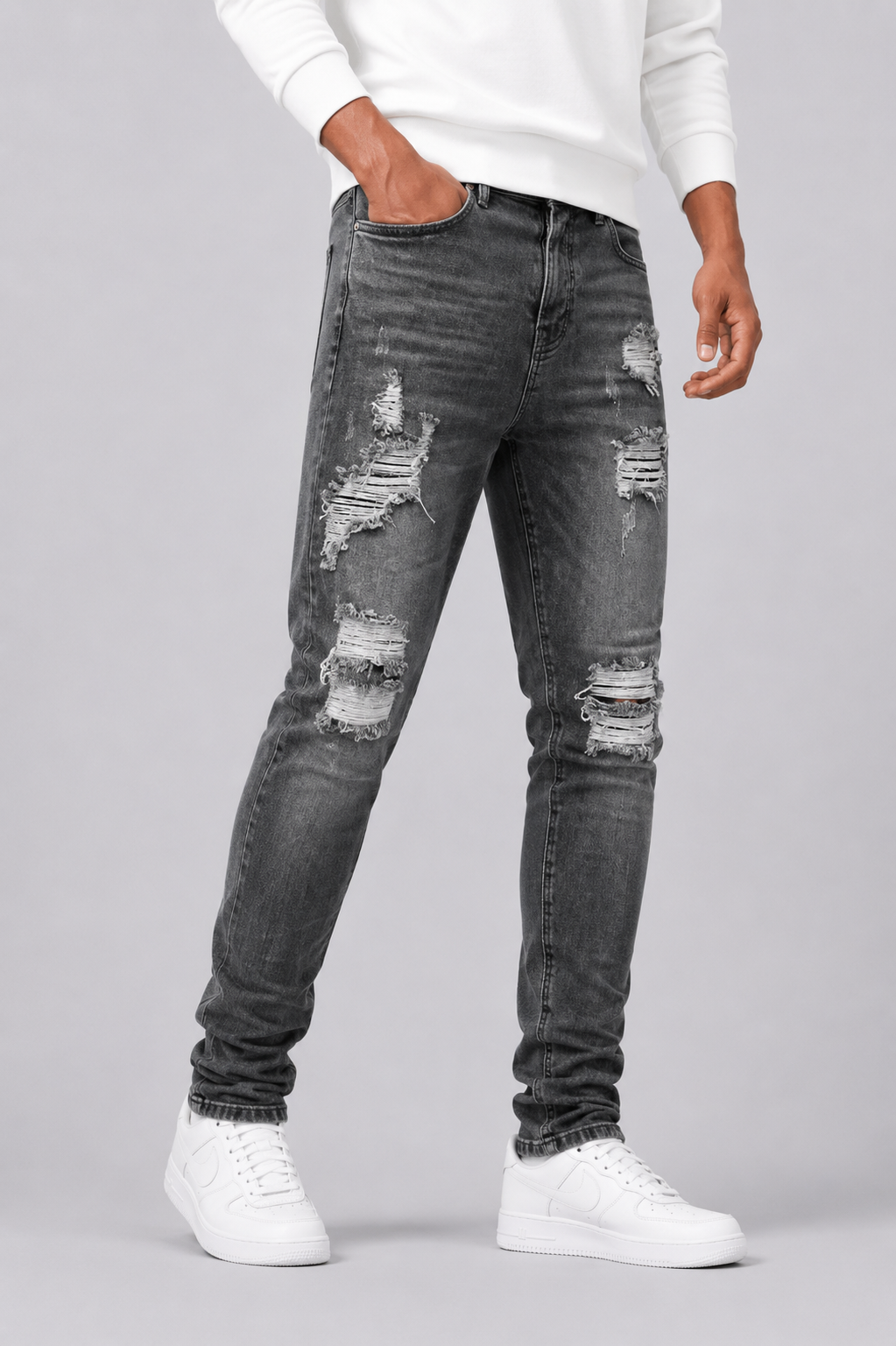 Optew Men’s Slim-Fit Distressed Jeans