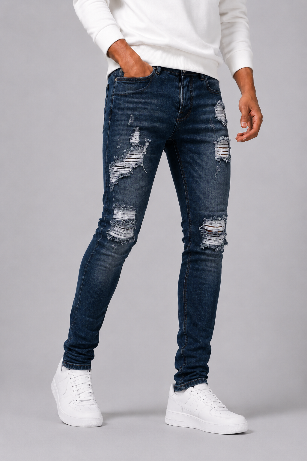Optew Men’s Slim-Fit Distressed Jeans