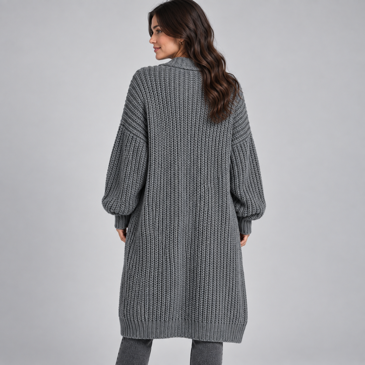 Optew Women's Cardigan – Longline Chunky Knit Open-Front