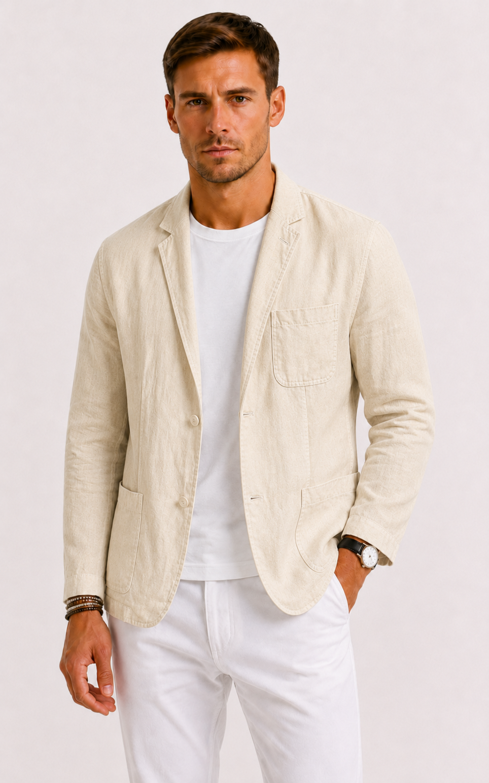 Optew Men’s Linen-Blend Summer Blazer