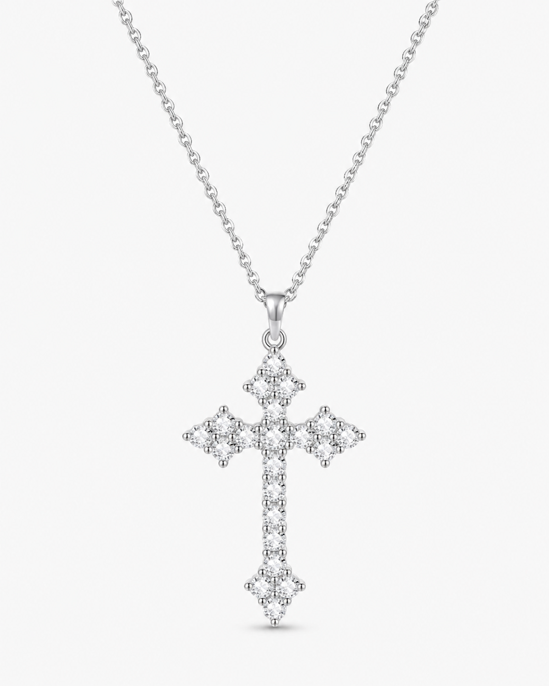 Moissanite Edge Cross Necklace