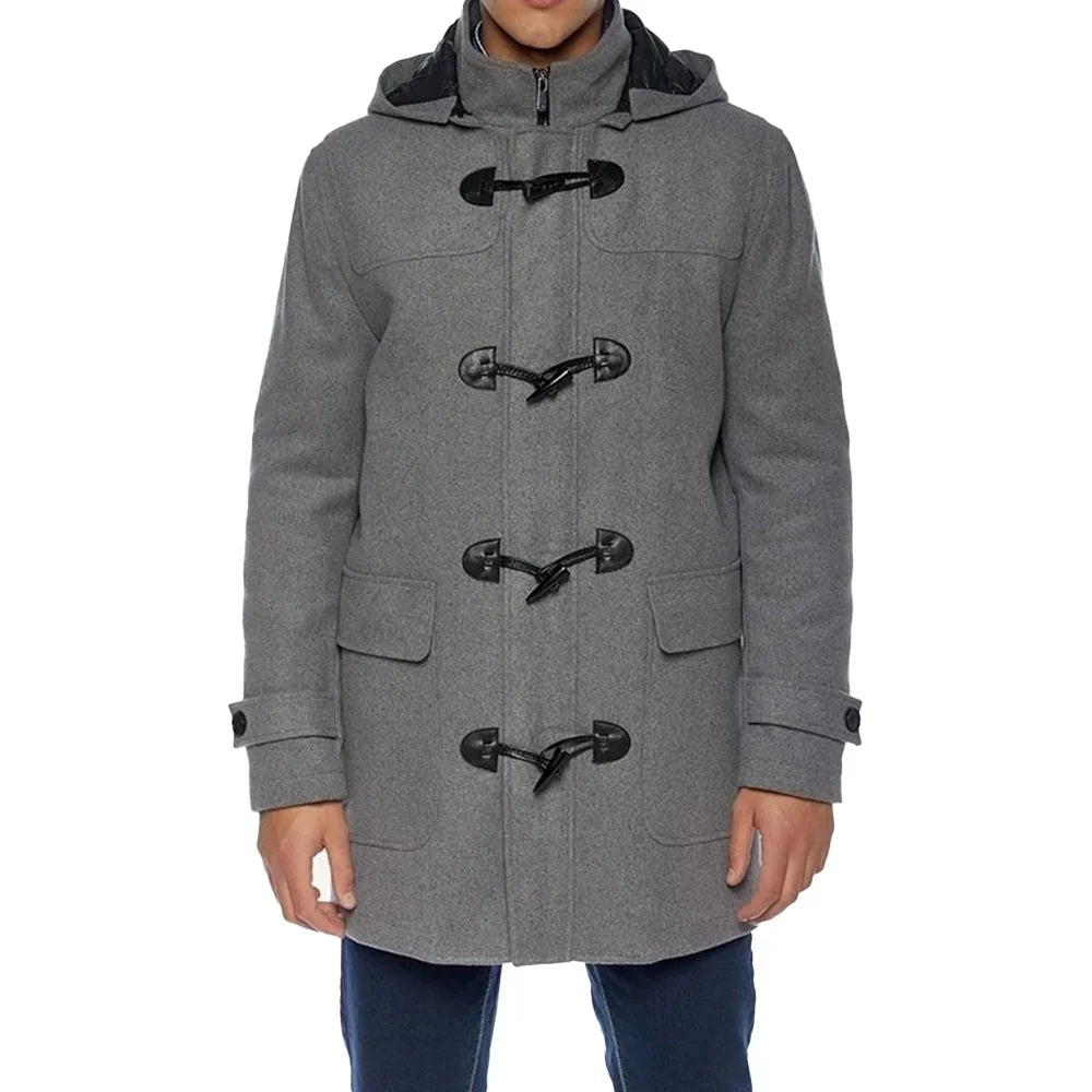 Classic Grey Wool Duffle Coat