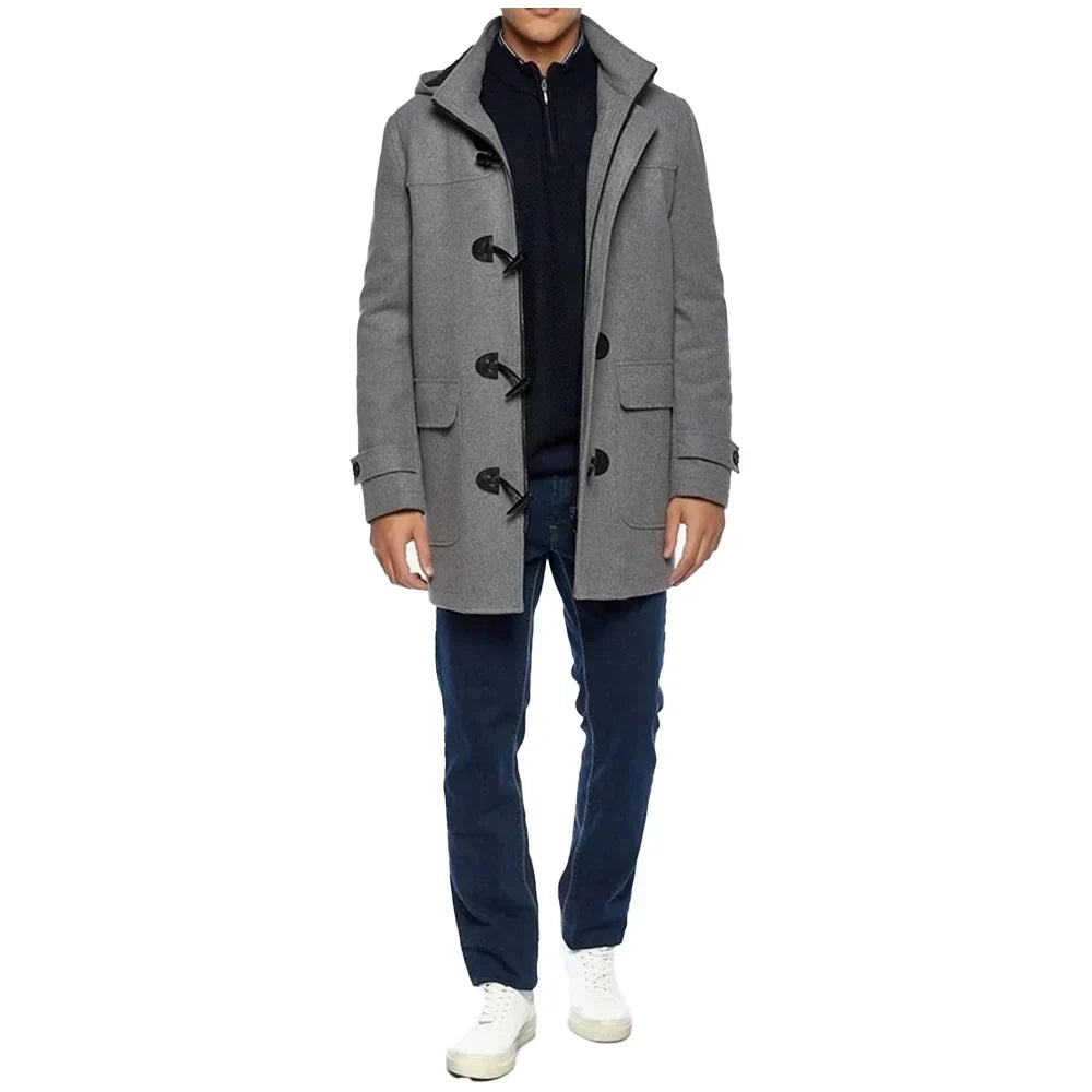 Classic Grey Wool Duffle Coat