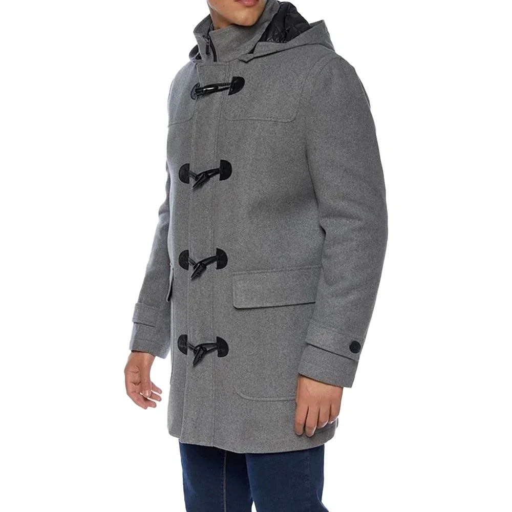 Classic Grey Wool Duffle Coat
