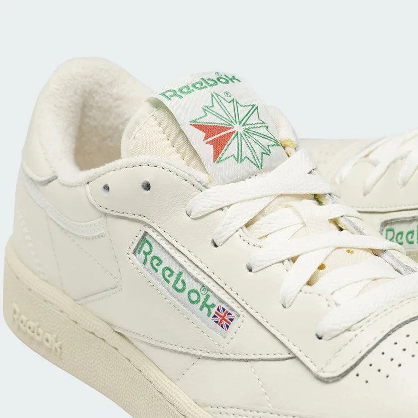 Reebok Classic Club C 85 Vintage Unisex Chalk Leather Trainers DV6434