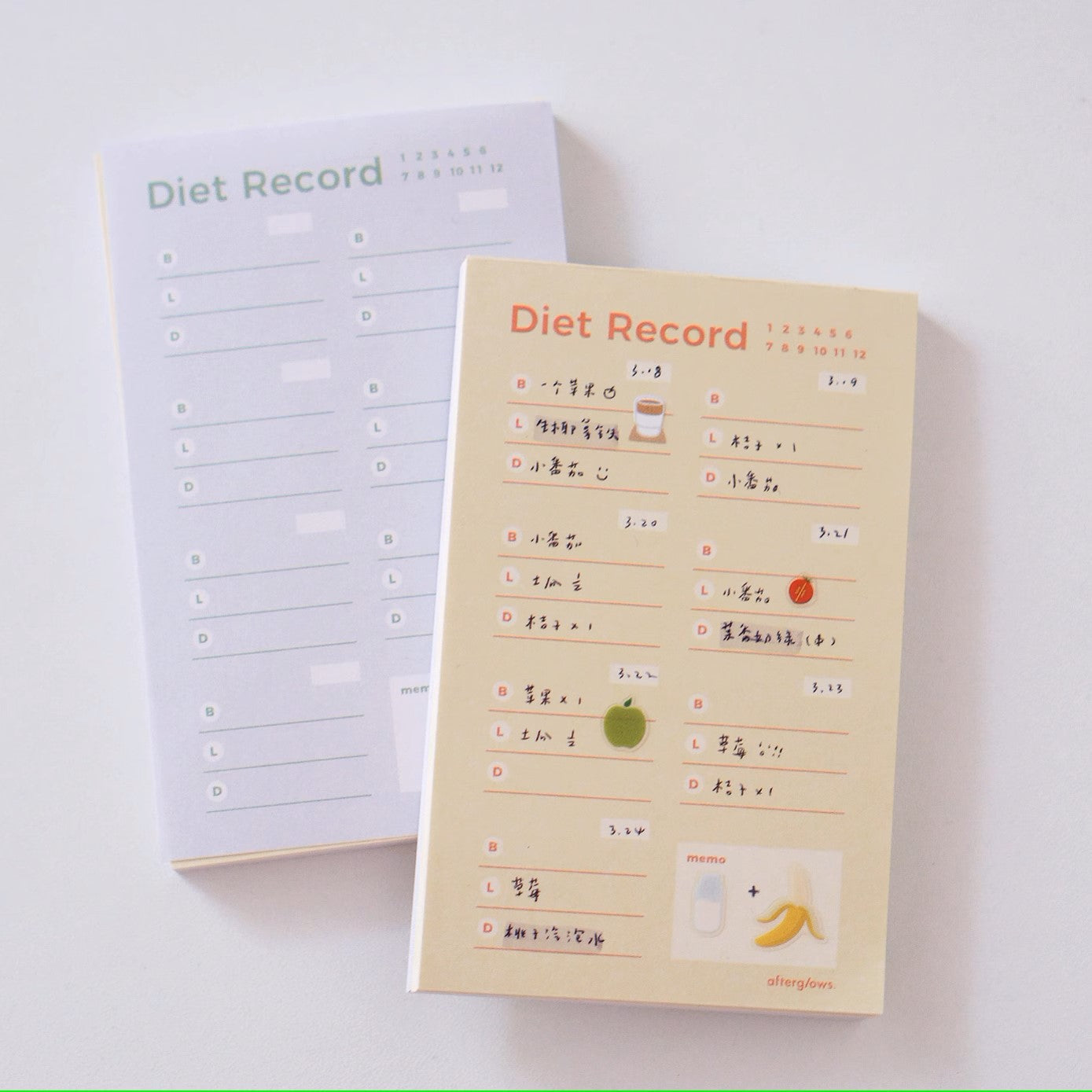 Afterglows - Food Record Memo Note Pad