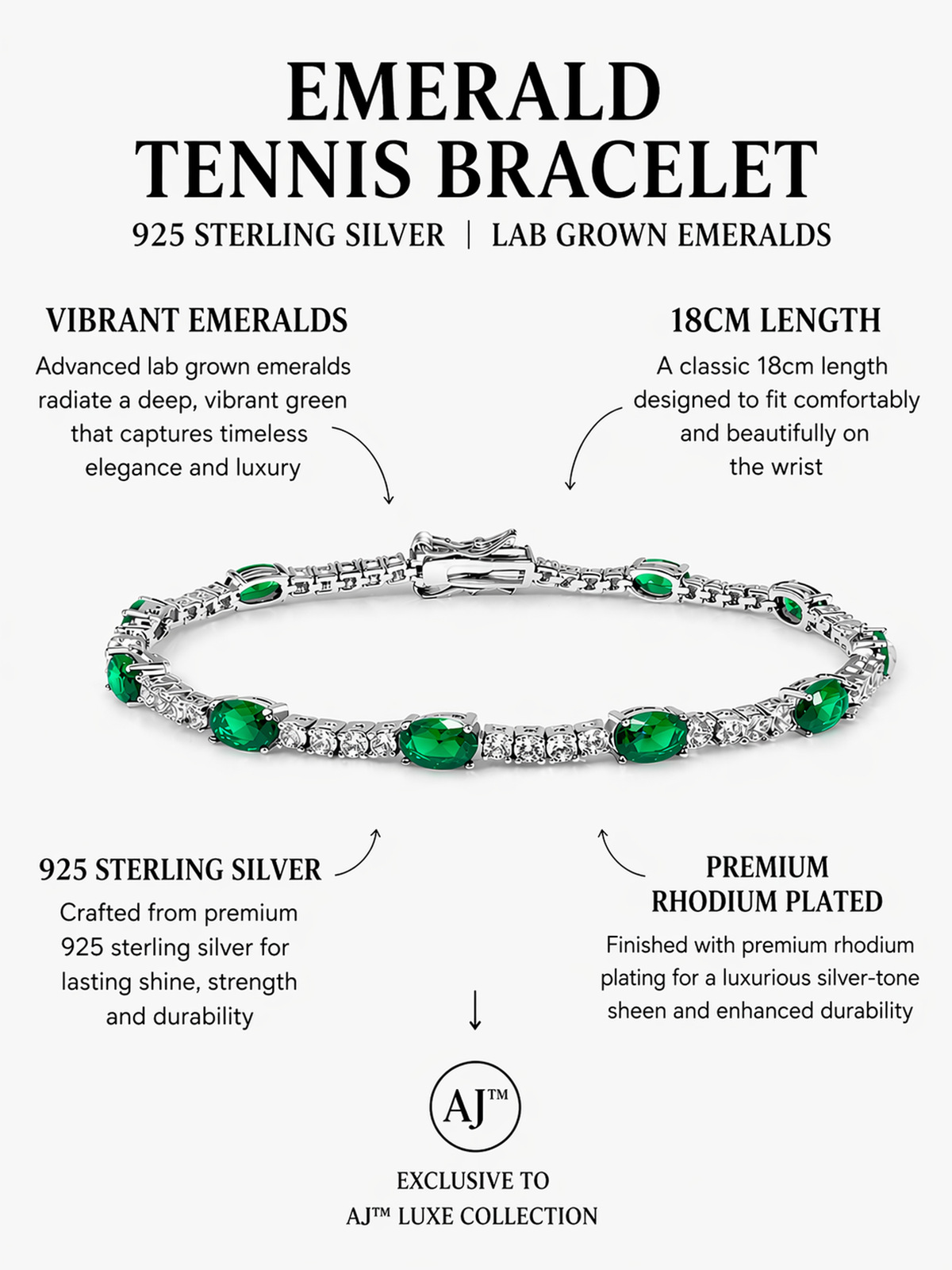 Lab Grown Emerald Tennis Bracelet
