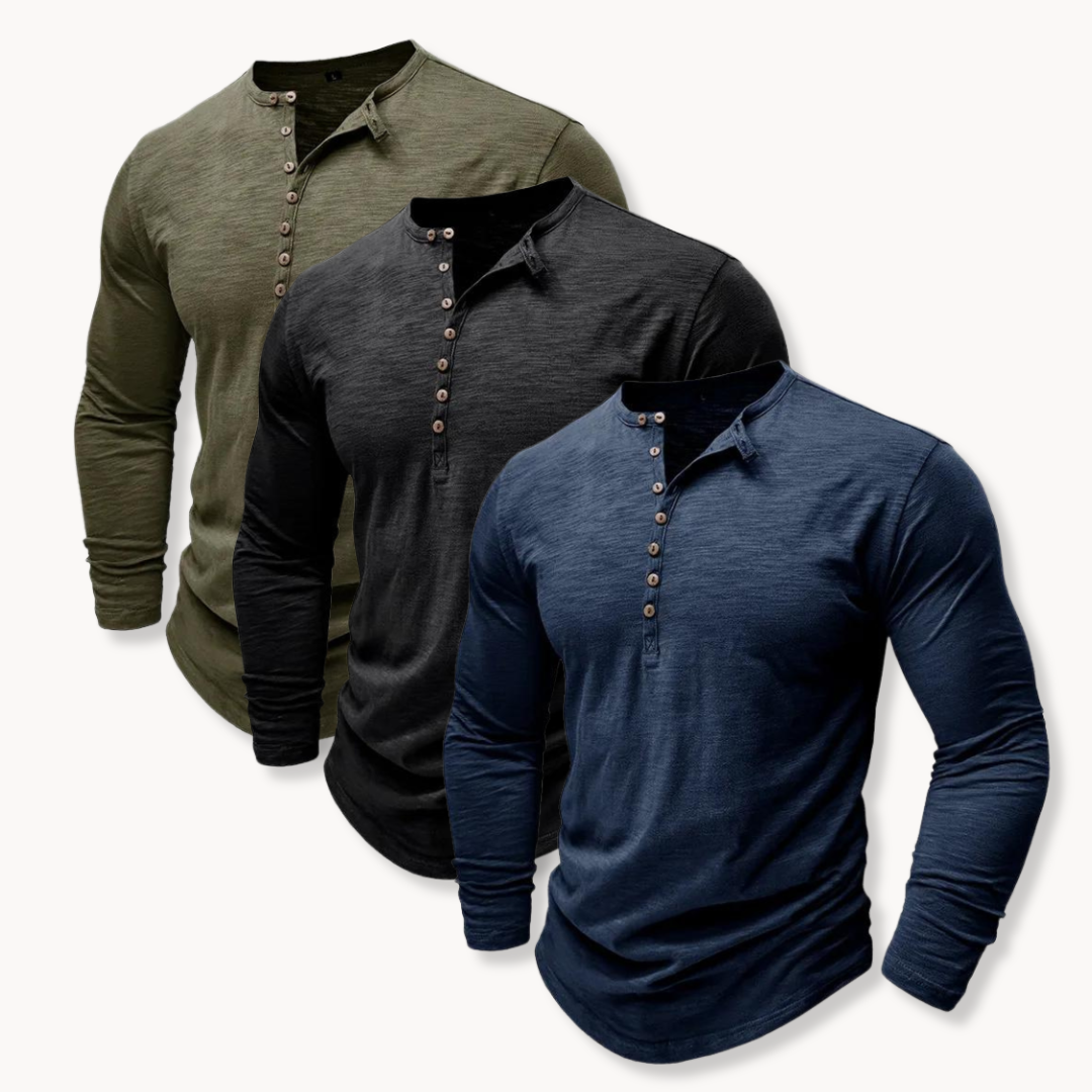 Optew Men’s Cotton Henley Shirt