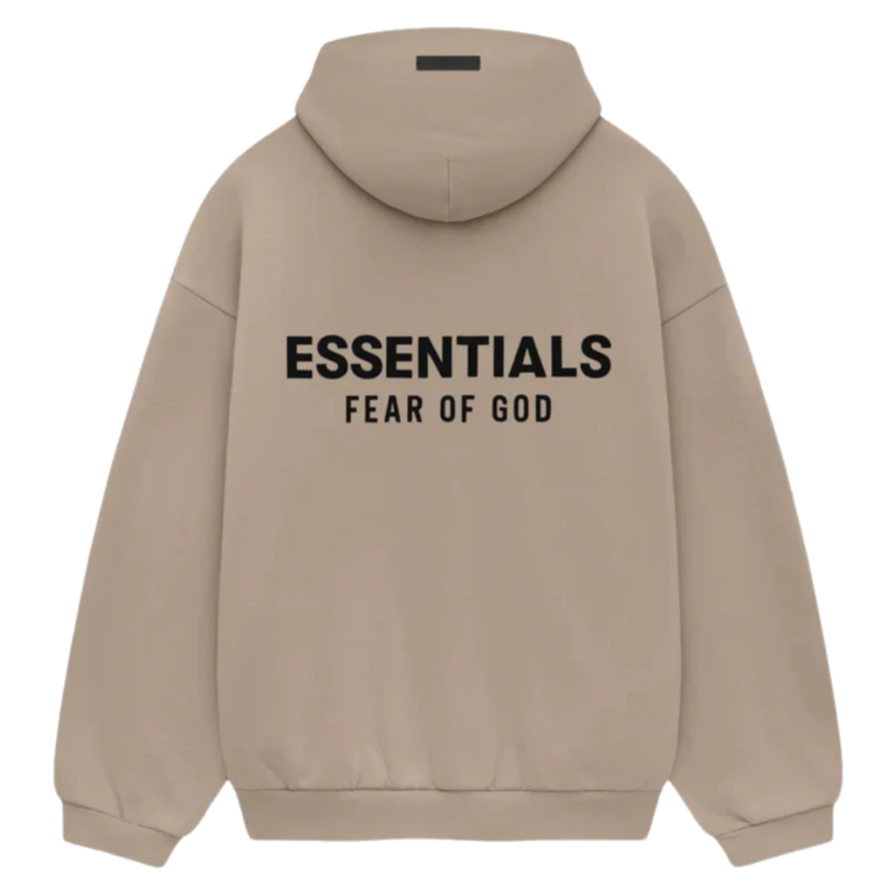 Fear of God Essentials Logo Over the Head Hoodie SS25 - Desert Sand