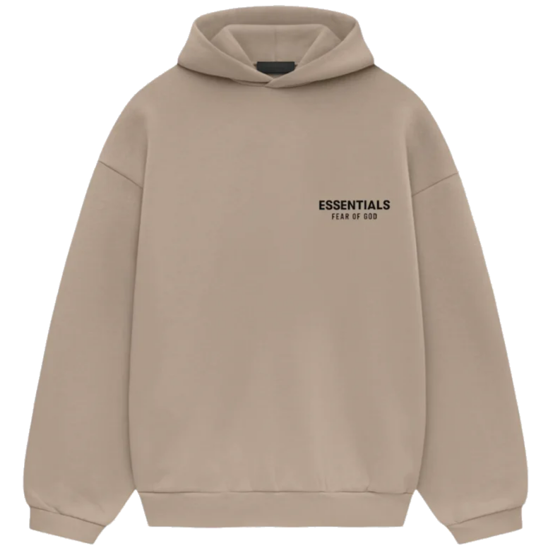 Fear of God Essentials Logo Over the Head Hoodie SS25 - Desert Sand