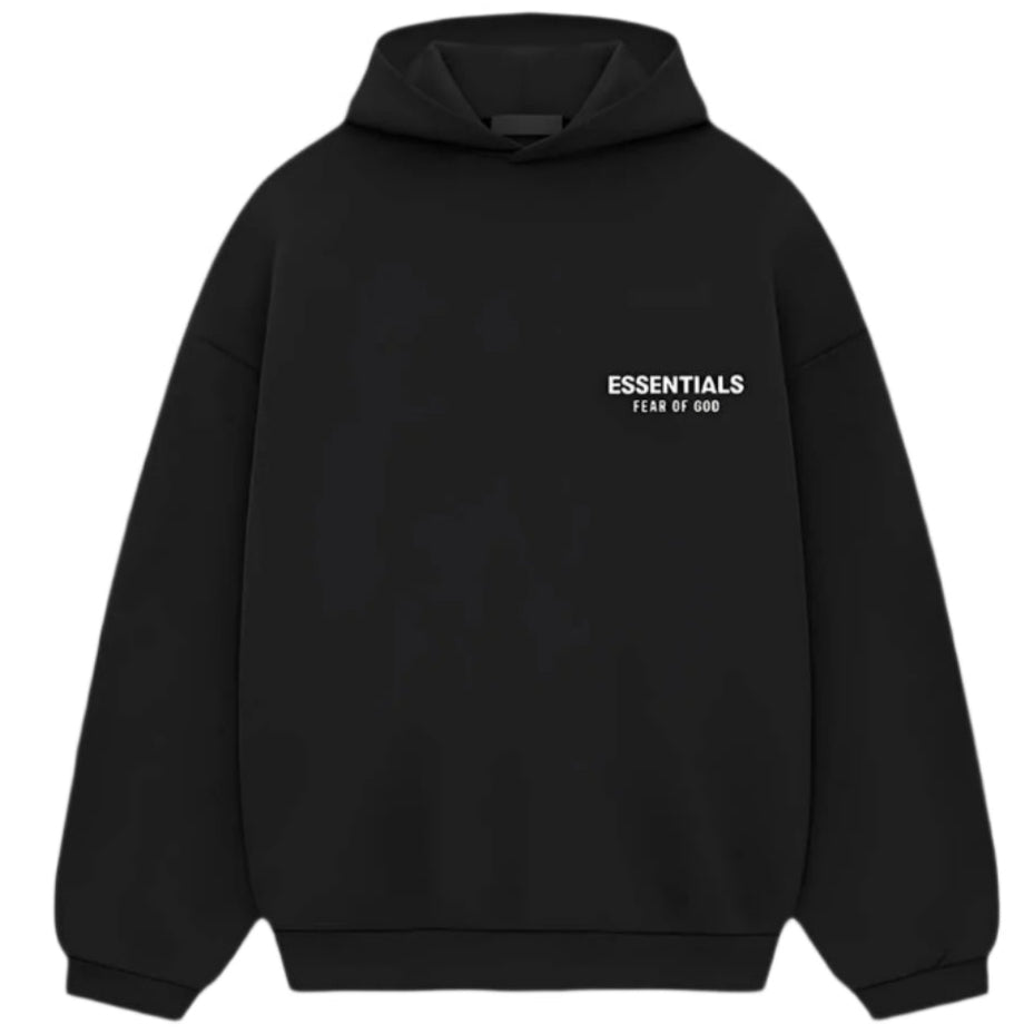 (SALE) Fear of God Essentials Logo Over the Head Hoodie SS25 - Black