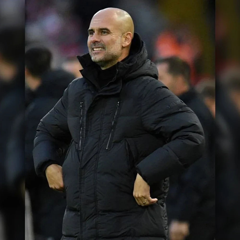 Pep Guardiola Black Puffer Coat