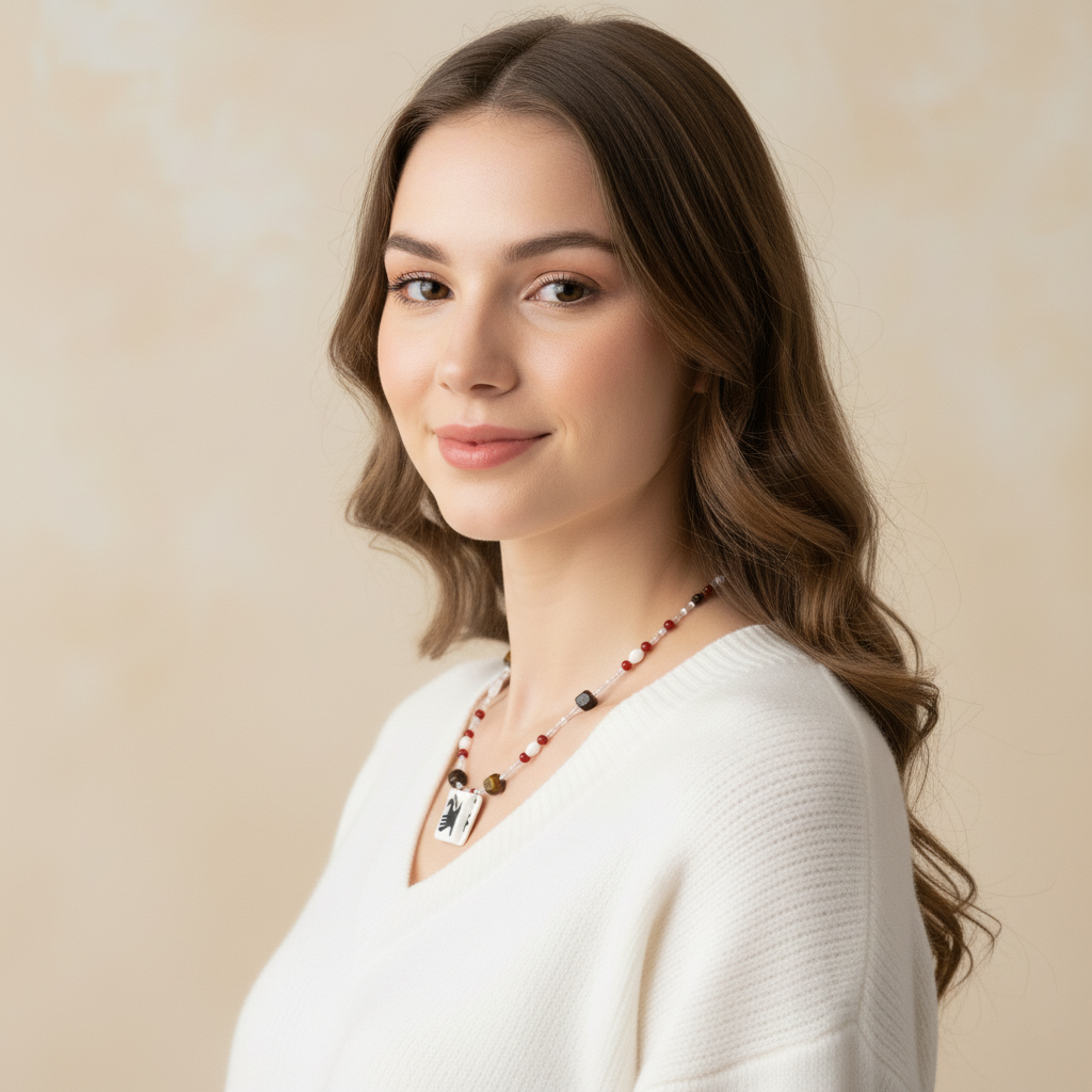 Her Market - Story Keeper Black Horse Ceramic Necklace