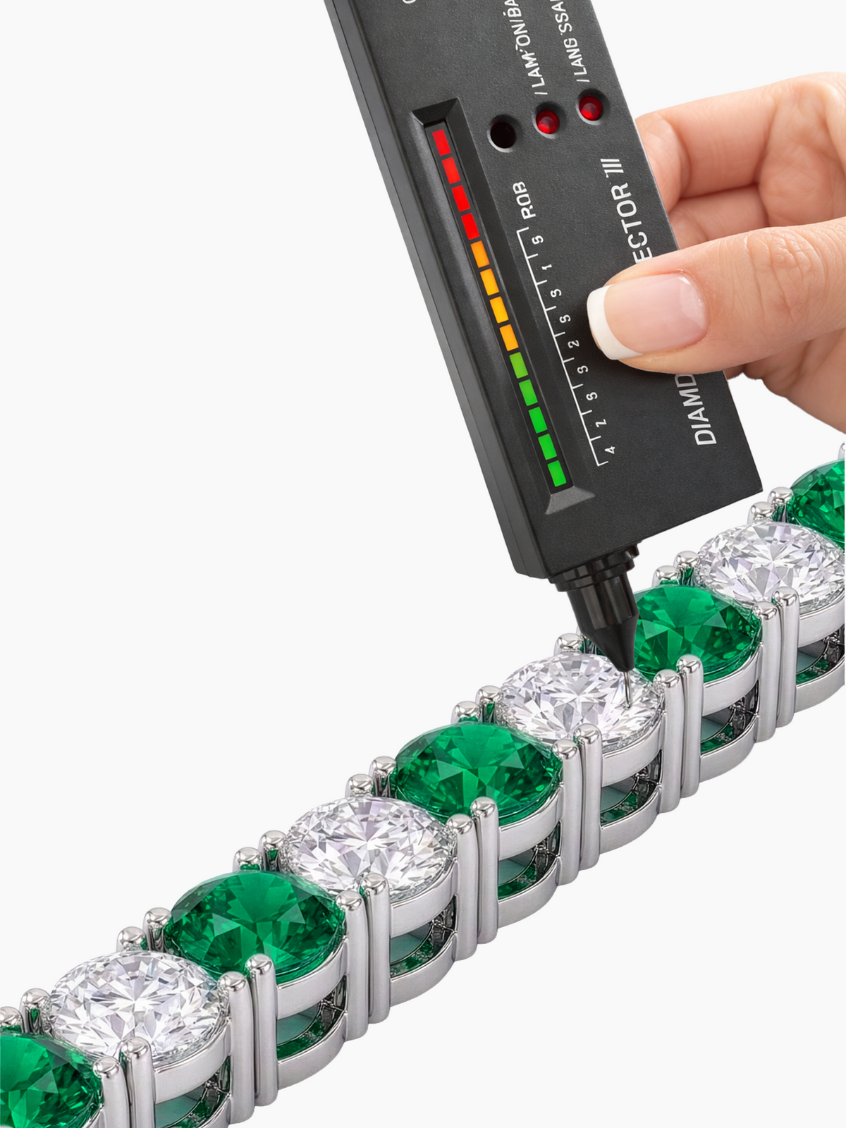 Adjustable Emerald and Moissanite Tennis Bracelet
