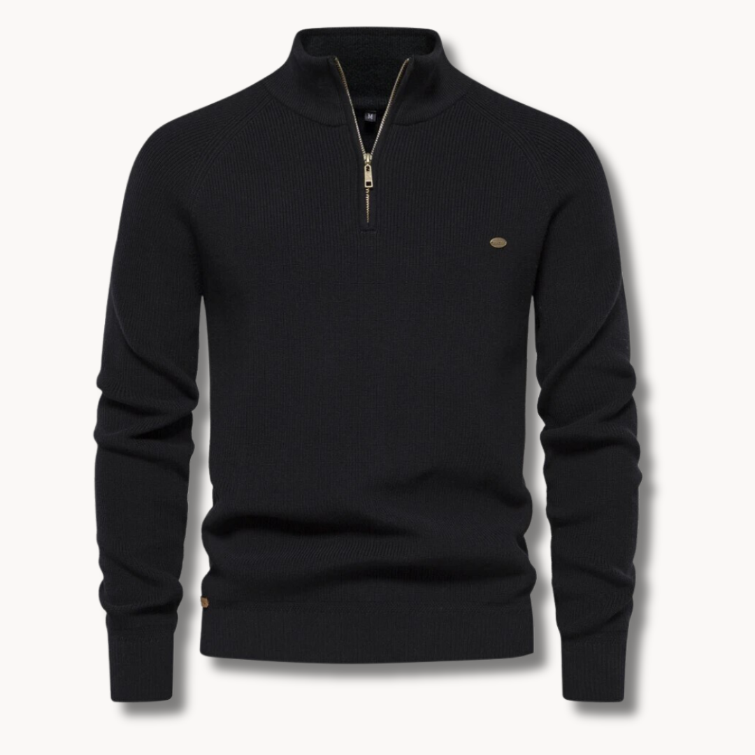 Optew Men’s Half-Zip Ribbed Jumper