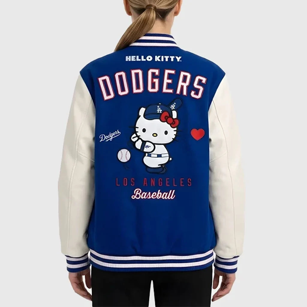 Hello Kitty Dodgers Blue Varsity Jacket