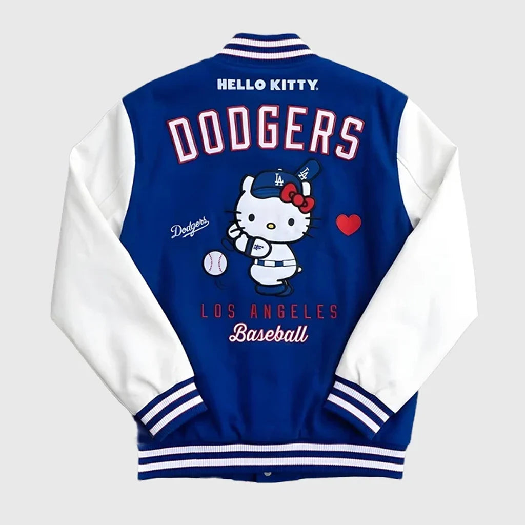 Hello Kitty Dodgers Blue Varsity Jacket
