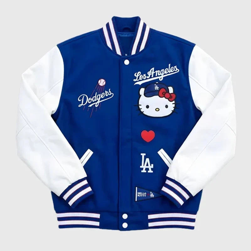 Hello Kitty Dodgers Blue Varsity Jacket