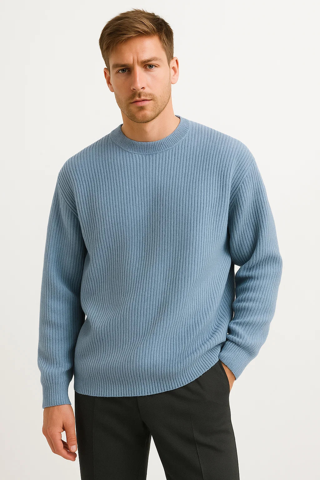 Optew Men’s Oversized Ribbed Sweater