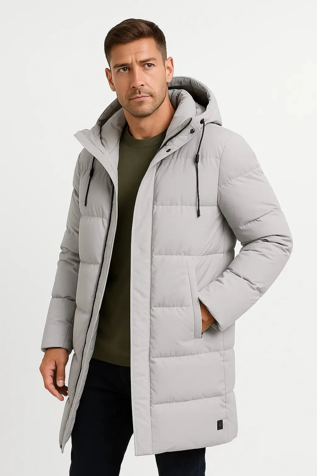 Optew Men's Waterproof Puffer Jacket Insulated Black