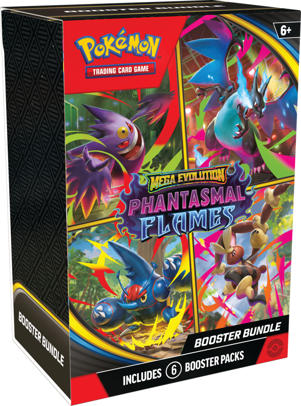 Pokémon TCG – Mega Evolution – Phantasmal Flames Booster Bundle (6 Packs)