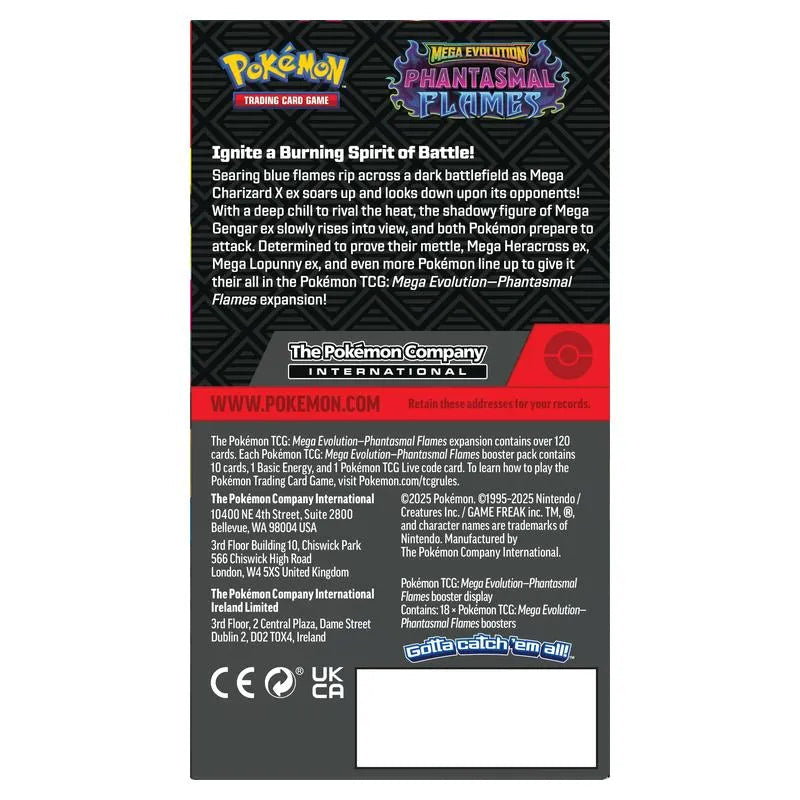Pokémon TCG – Mega Evolution – Phantasmal Flames Half Booster Box (18 Packs)