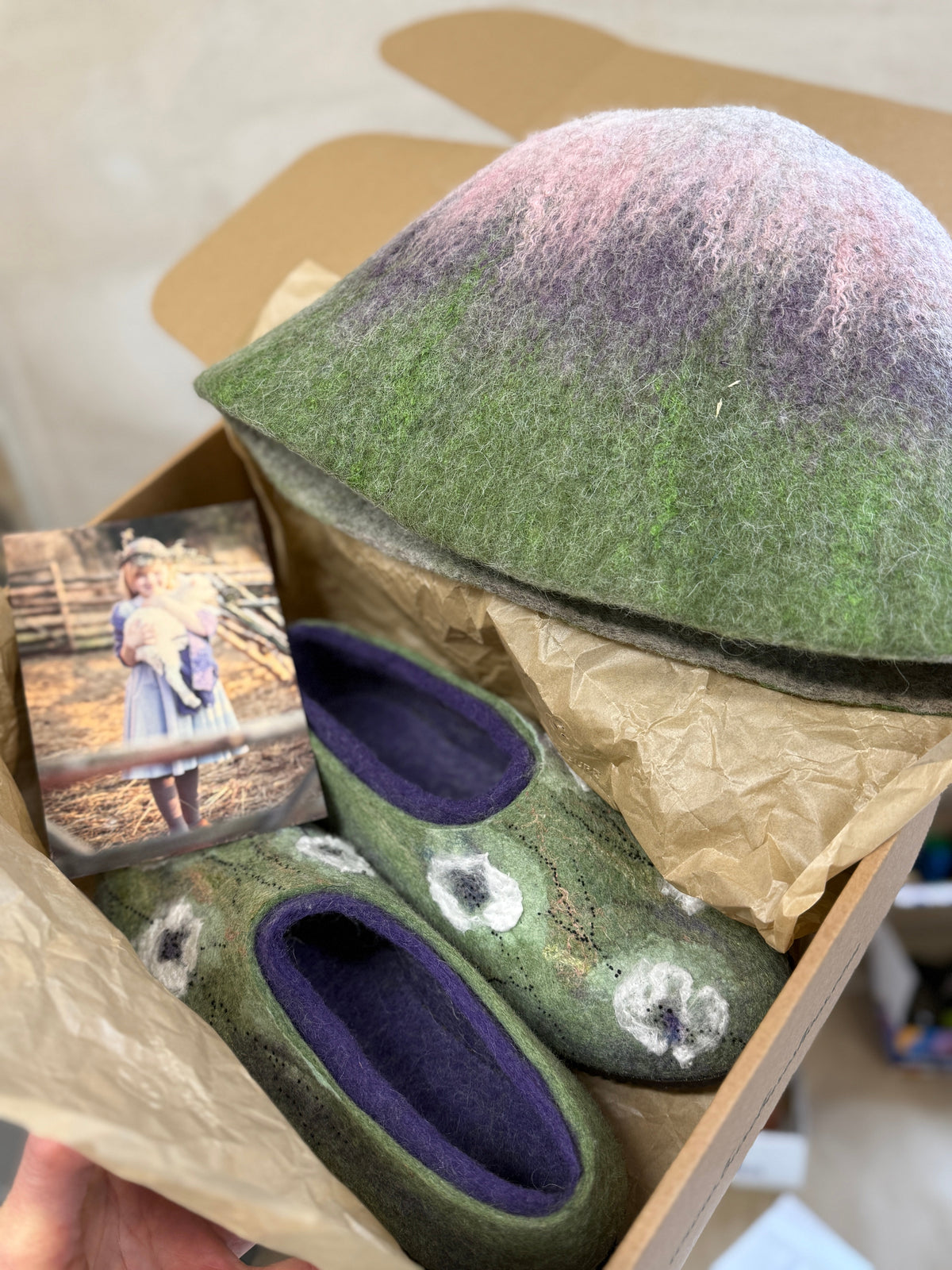 Thicker Double-Sided Felted Wool Sauna Hat - Custom Name